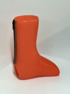 Orange Silicone AFO with Zip